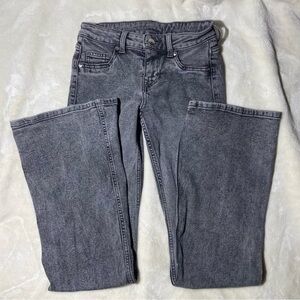 Black Gray Flare Wide Leg Bootcut Distressed Jeans